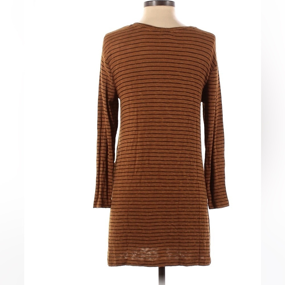 Old Navy Orange & Black Striped Long Sleeve Tunic Dress Size Small - Picture 3 of 3